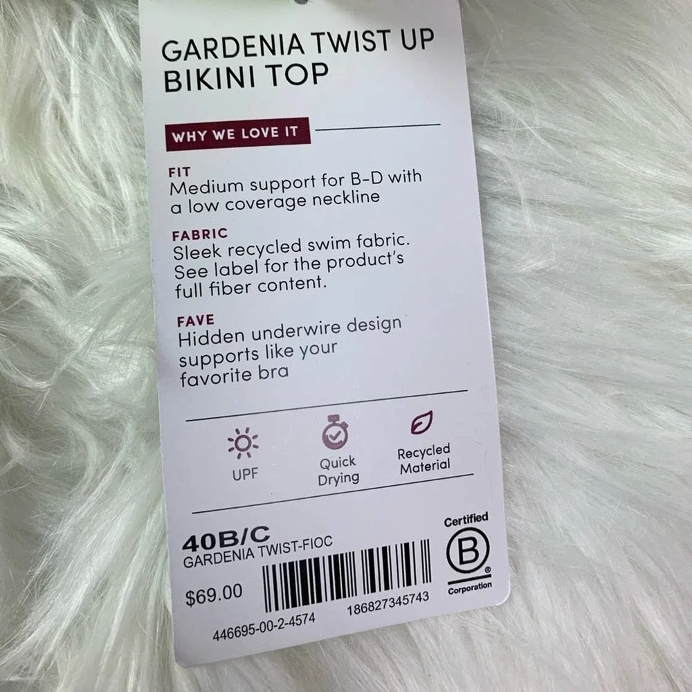 ATHLETA Yellow Gardenia Twist Up Bikini Top 40 B/C - Picture 7 of 7